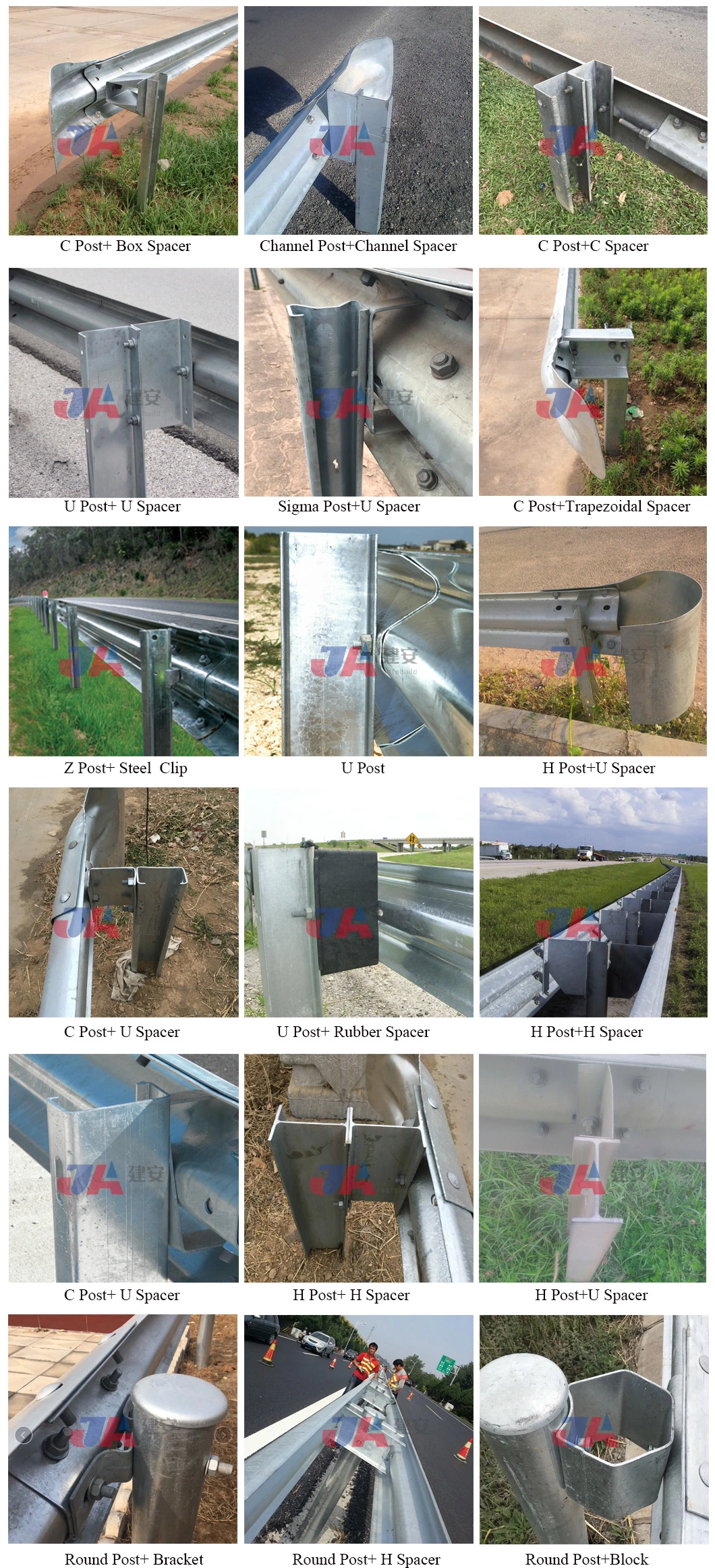 Guardrail Plate Galvanized Traffic Safety Metal Beam Barrier Highway Guardrail